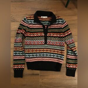 Zara Multicolor Fair Isle Women’s Sweater- Sz M